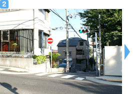 徒歩でお越しの方
